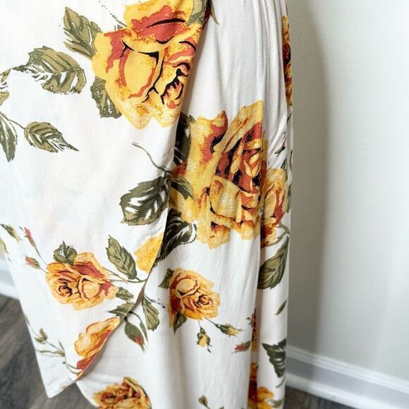 Miss Selfridge Sunflower Print Wrap Midi Dress - Women’s US 6 - Picture 6 of 9